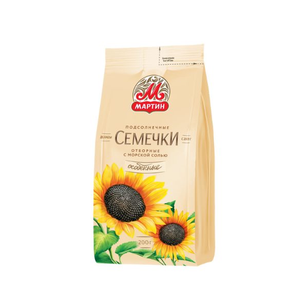 Geröstete Sonnenblumenkerne mit Schale Selected mit Meersalz - Ot Martina, 200 g